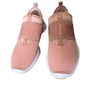 PUMA Women's Dare Peach Beige 8.5 Sneakers Athletic Slip On Shoes Elastic Pink